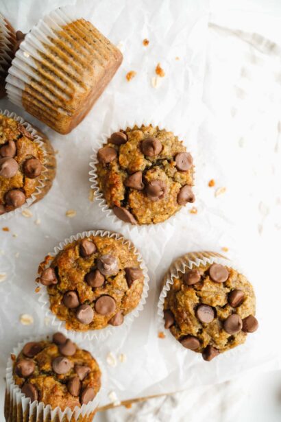Muffins à la banane et aux pépites de chocolat sans farine