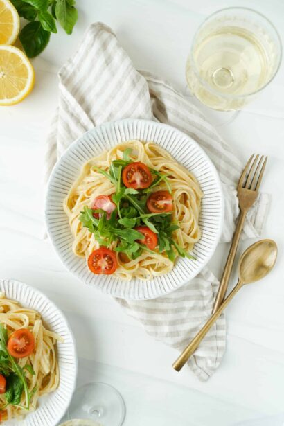 Pâtes à la sauce au vin blanc et au citron