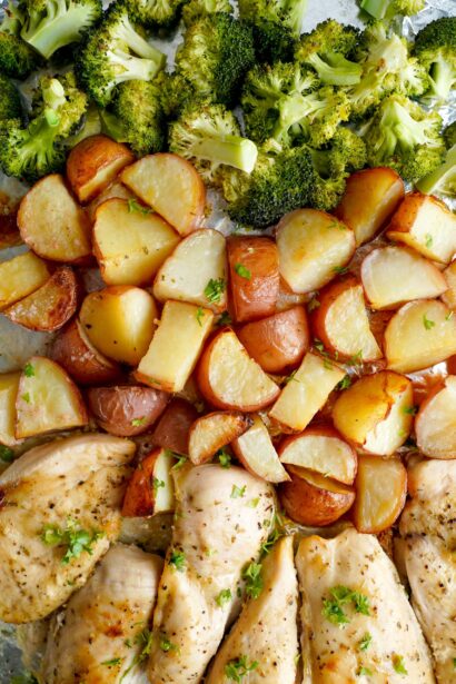 Poulet au Miel et à l’Ail en Une Seule Poêle avec Brocoli et Pommes de Terre